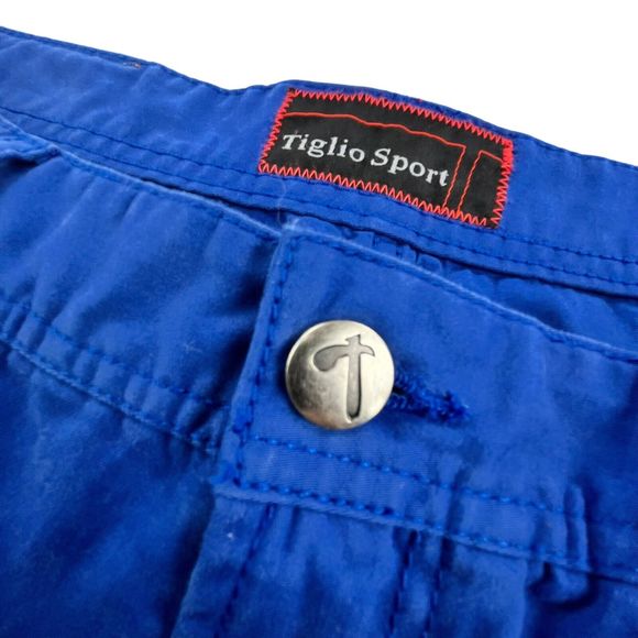 Tiglio Sport Chino Jeans Pants Monaco Style Blue Straight Leg Men's Size 34x30 - Picture 5 of 16